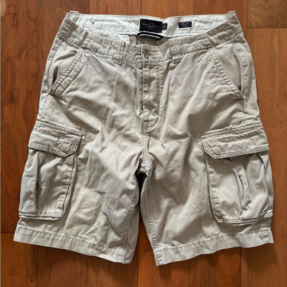 Black Brown 1826 Men's Khaki Cargo Shorts